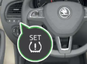 Skoda Tyre Pressure TPMS button