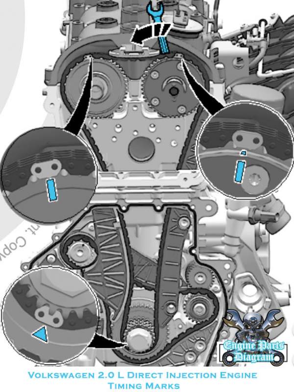 2011 VW Volkswagen Amarok Timing Marks Diagram (2.0L TSI Engine)