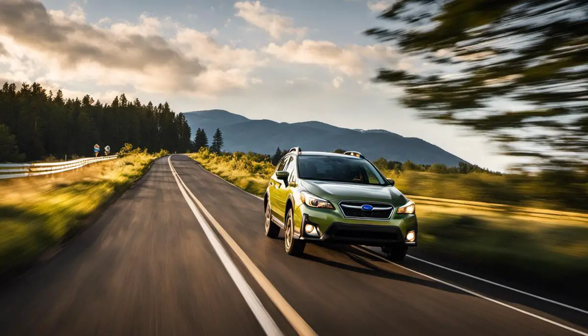 Picture of Subaru Crosstrek with dashes instead of spaces